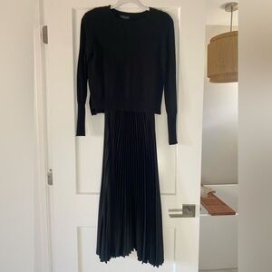 Black Sweater and Pleated Skirt Set